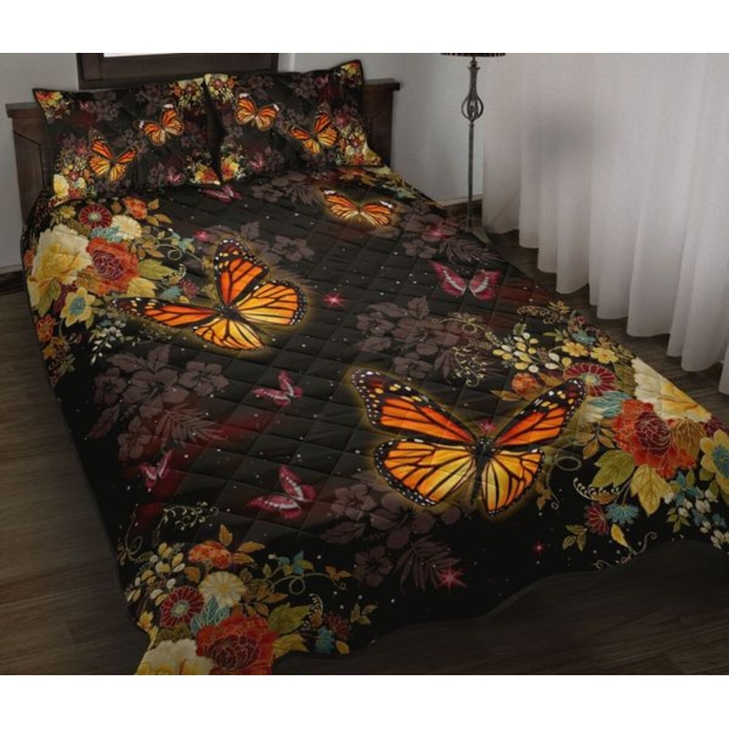 Butterfly Floral Quilt Bedding Set MT290903T