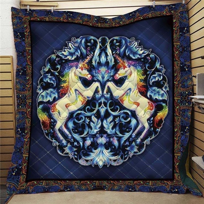 Unicorn Colorful Unicorn Couple CLA18120782Q Quilt Blanket