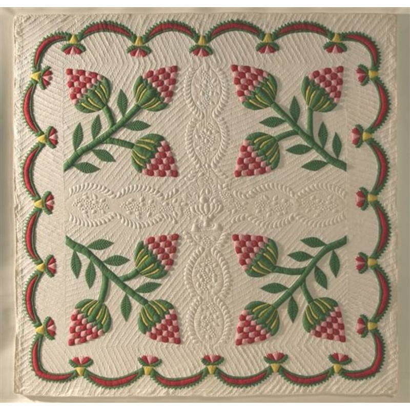 Vintage Reimagined Featuring Strawberry Rose CLA1210355Q Quilt Blanket