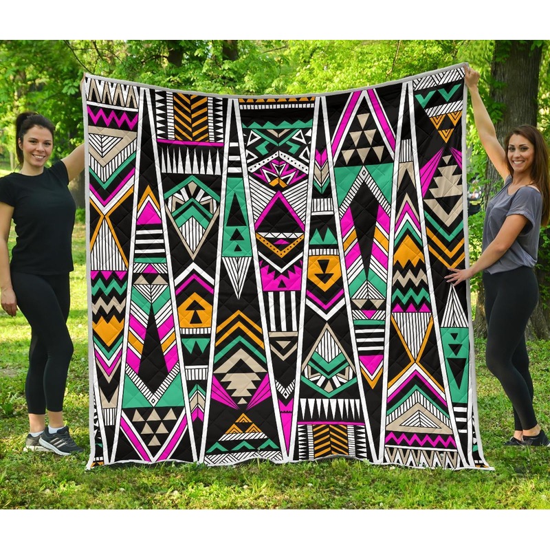 Vintage Tribal Aztec CL17100679MDQ Quilt Blanket