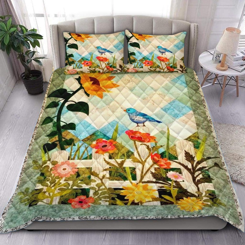 Bird Flower Quilt Bedding Set HM280901T