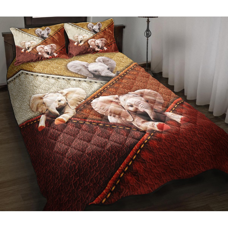 Three Little Elephants Quilt Bedding Set ND270905