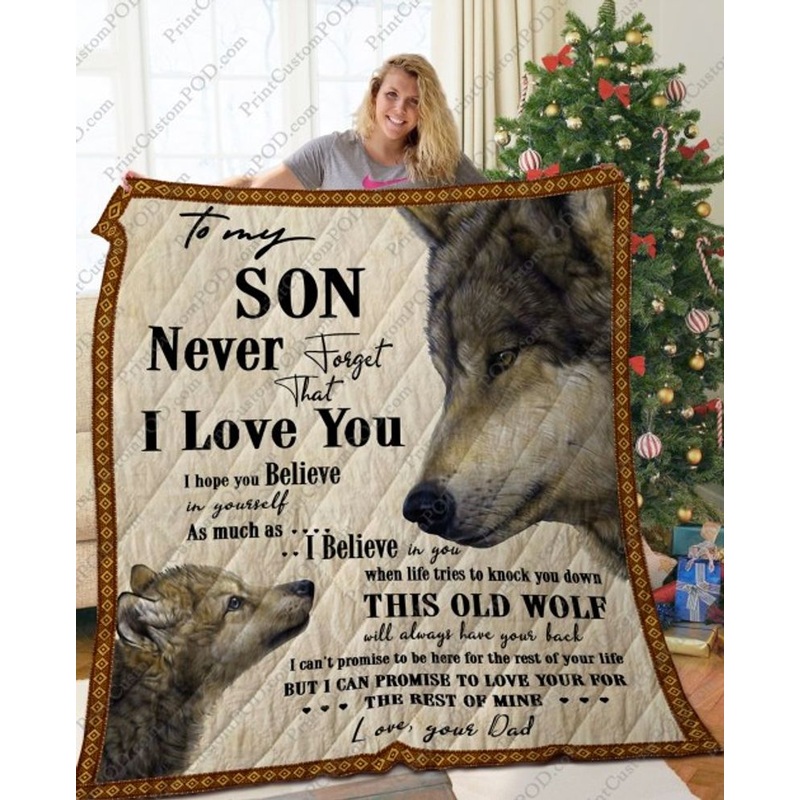 To My Son Wolf CLH2111614Q Quilt Blanket