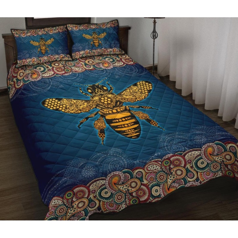 Bee Mandala Quilt Bedding Set HT230903