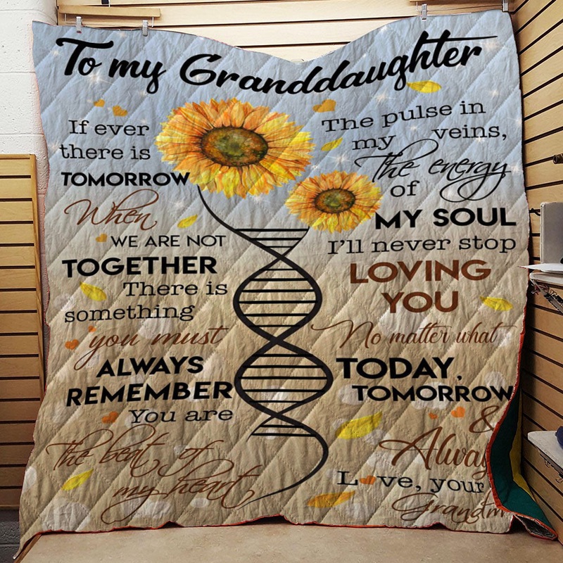 Sunflower To My Granddaughter Love Your Grandma CL16110939MDQ Quilt Blanket