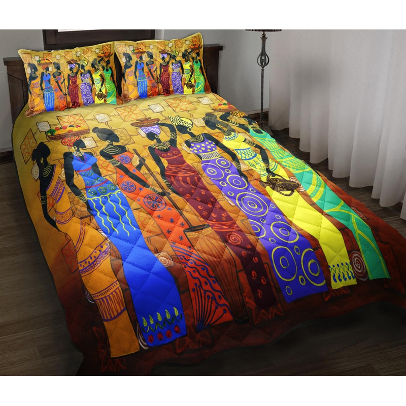 African Ladies Quilt Bedding Set ND210901