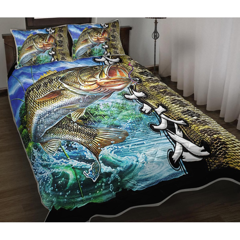 Bass Fishing Quilt Bedding Set TL180905