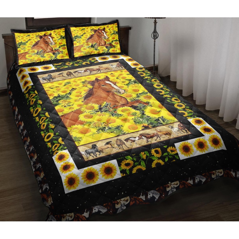 Sunflower Horse Quilt Bedding Set ND180910