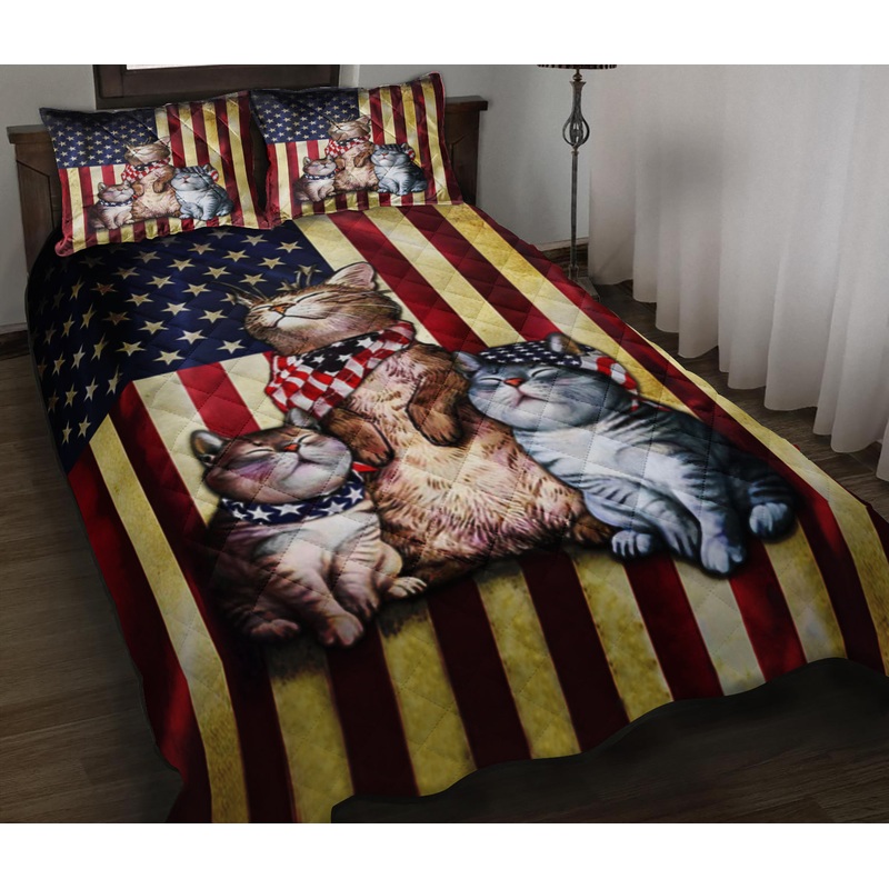 Three Little Cats Quilt Bedding Set HT170901