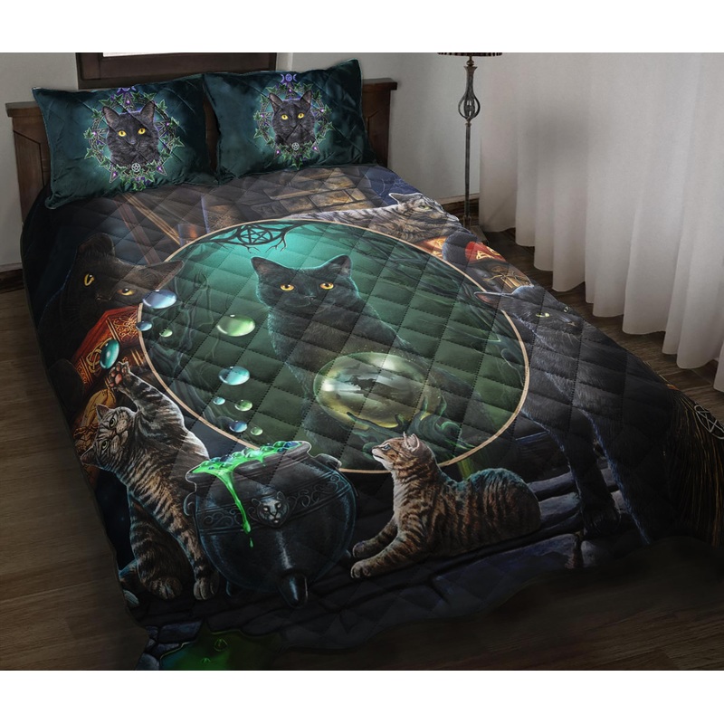 Black Cat Wicca Quilt Bedding Set TM160901
