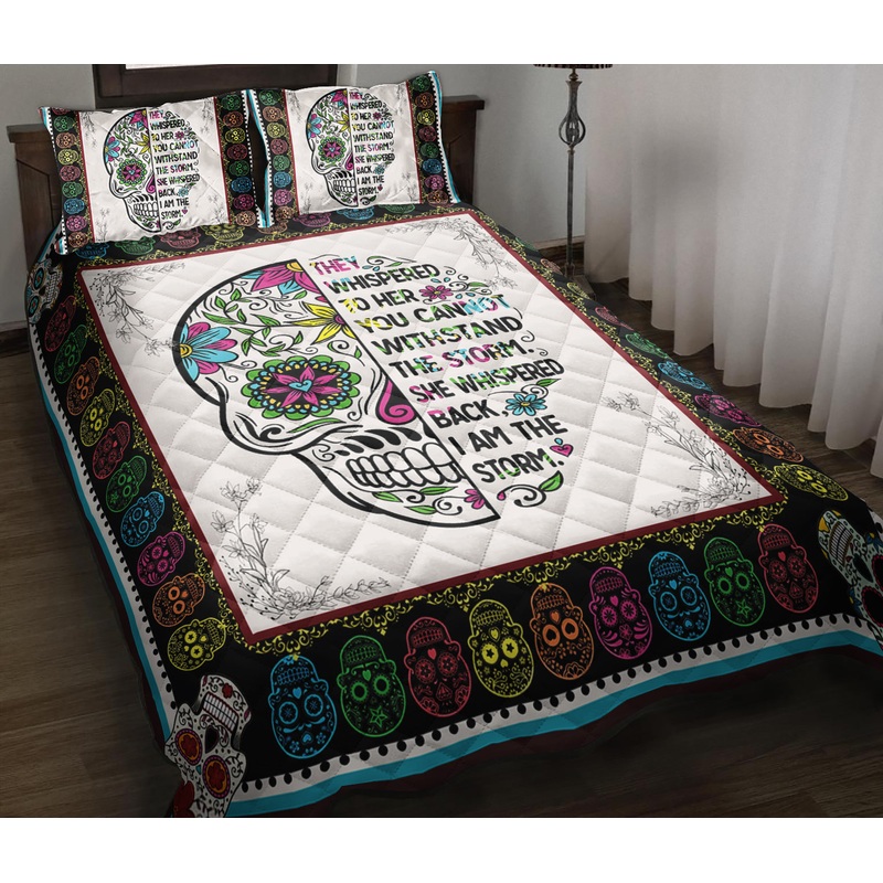 Sugar Skull Day Of The Dead Quilt Bedding Set TL170915