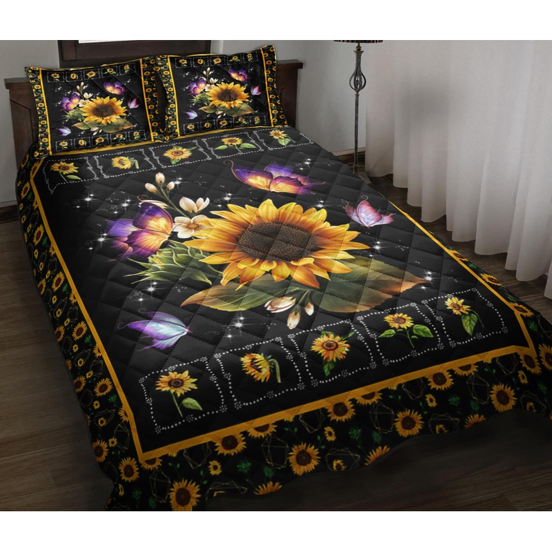 Sunflower Butterfly Quilt Bedding Set ND160906