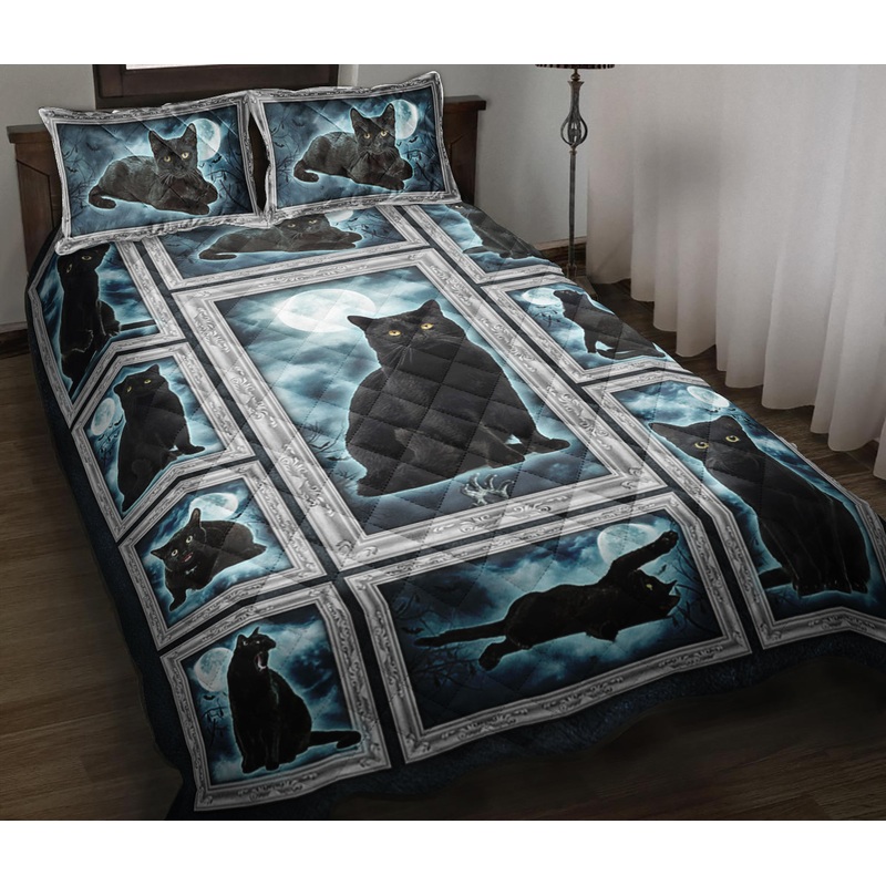 Black Cat Quilt Bedding Set ND150902
