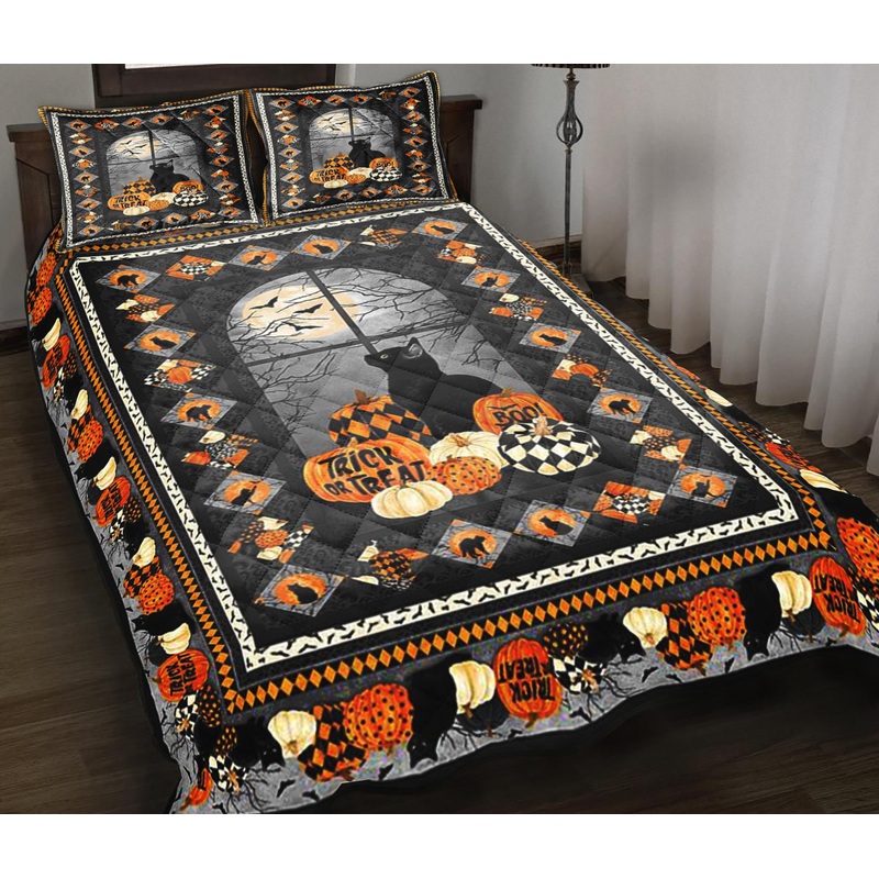 Cat Halloween Quilt Bedding Set HT130901