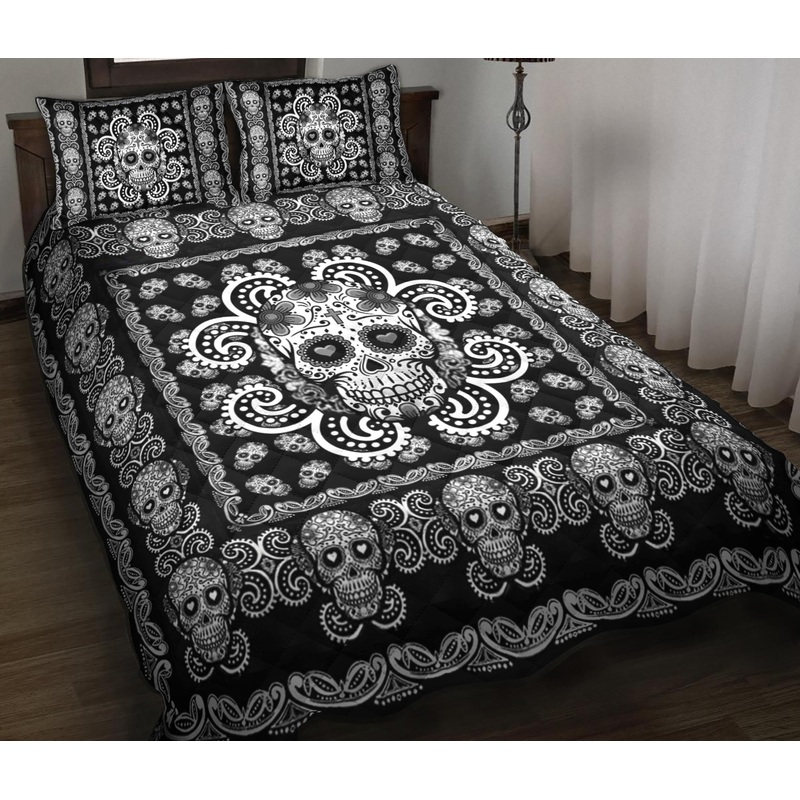 Sugar Skull Quilt Bedding Set HM130902T
