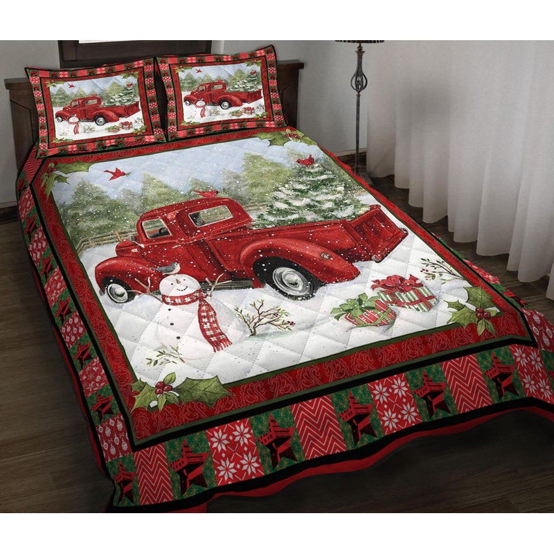 Truck Christmas Quilt Bedding Set HN140905M