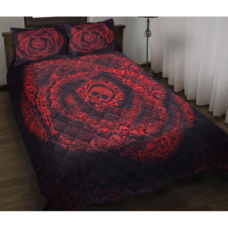 3D Skull Rose Quilt Bedding Set HM100901M
