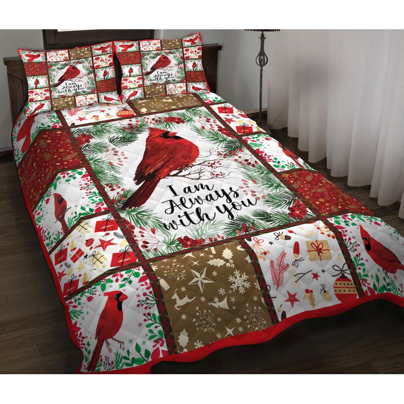 Cardinal Bird Quilt Bedding Set HN100902M