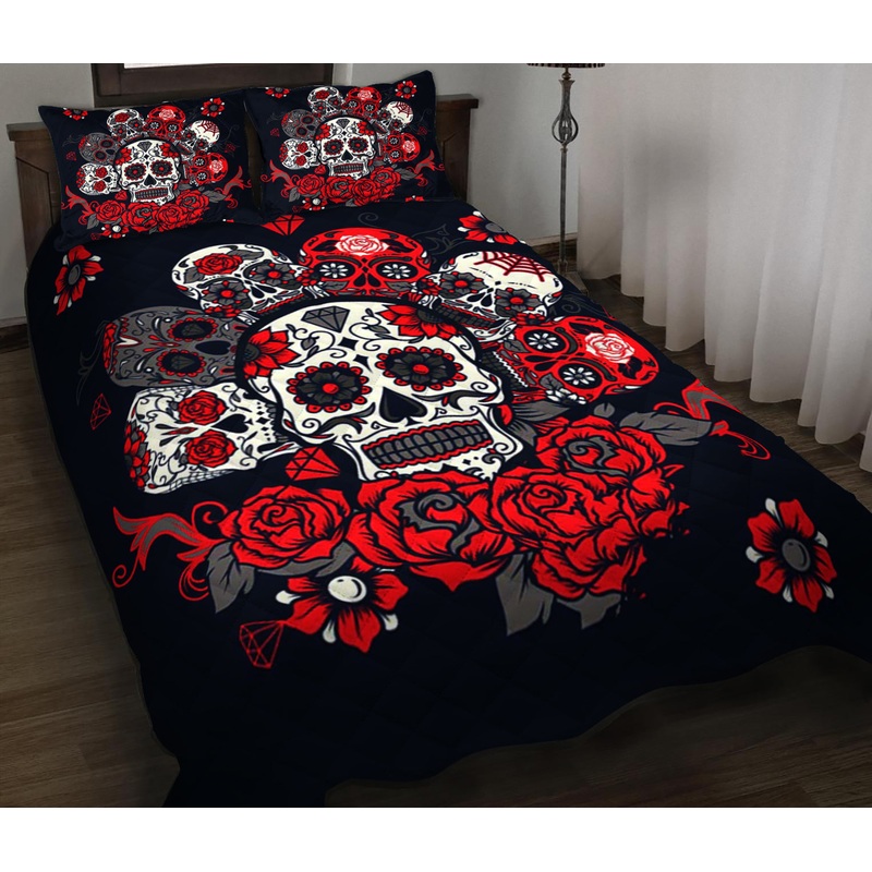 Sugar Skull Quilt Bedding Set HN100905M