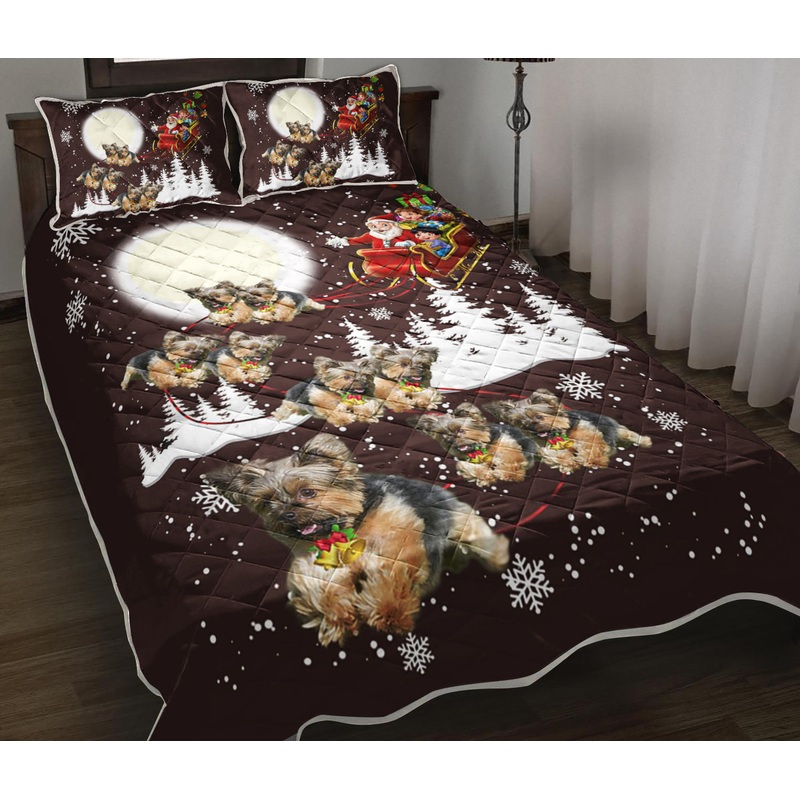 Yorkshire Terrier Christmas Night Quilt Bedding Set TL130907