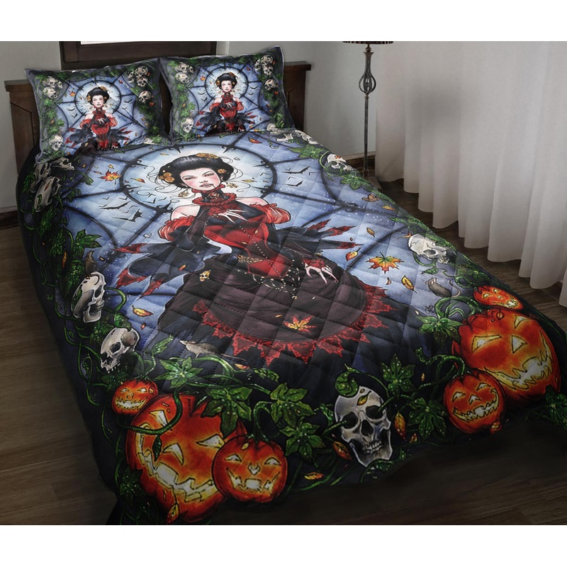 Black Widow Garden Quilt Bedding Set ND090902