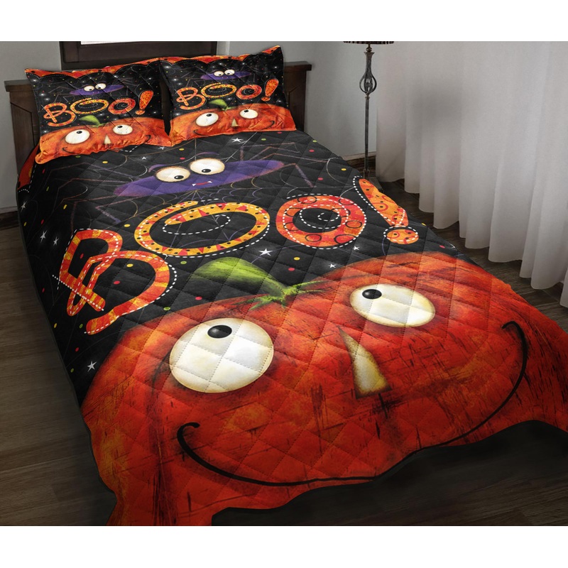 Boo Pumpkin Quilt Bedding Set HN090906T