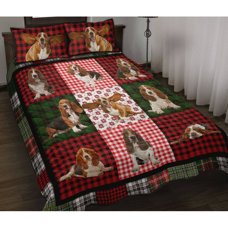 Basset Hound Christmas Quilt Bedding Set CLH0809001