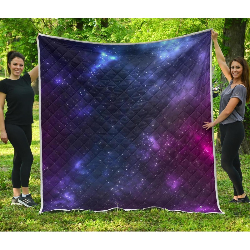 Blue Purple Cosmic Galaxy Space CL17100131MDQ Quilt Blanket