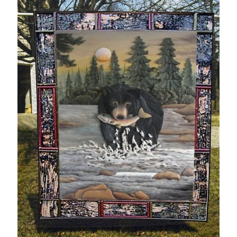Bear Catching A Fish CLH2511008Q Quilt Blanket