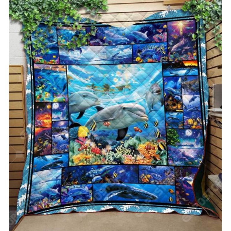 Beautifull Dolphin Art CL15110027MDQ Quilt Blanket