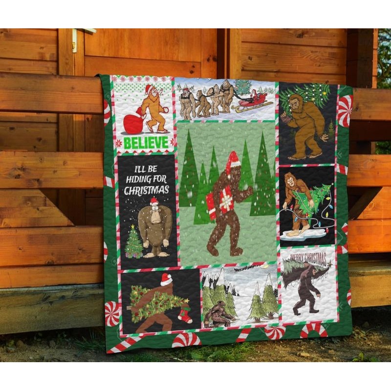 Bigfoot Christmas CLM0212017Q Quilt Blanket