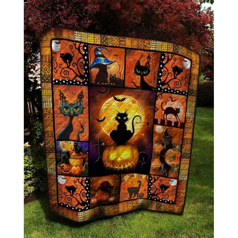 Black Cat Halloween CLA0710082Q Quilt Blanket