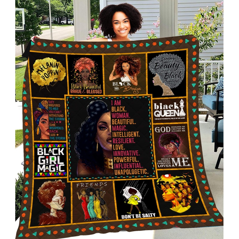 Black Women CLM3110076 Quilt Blanket