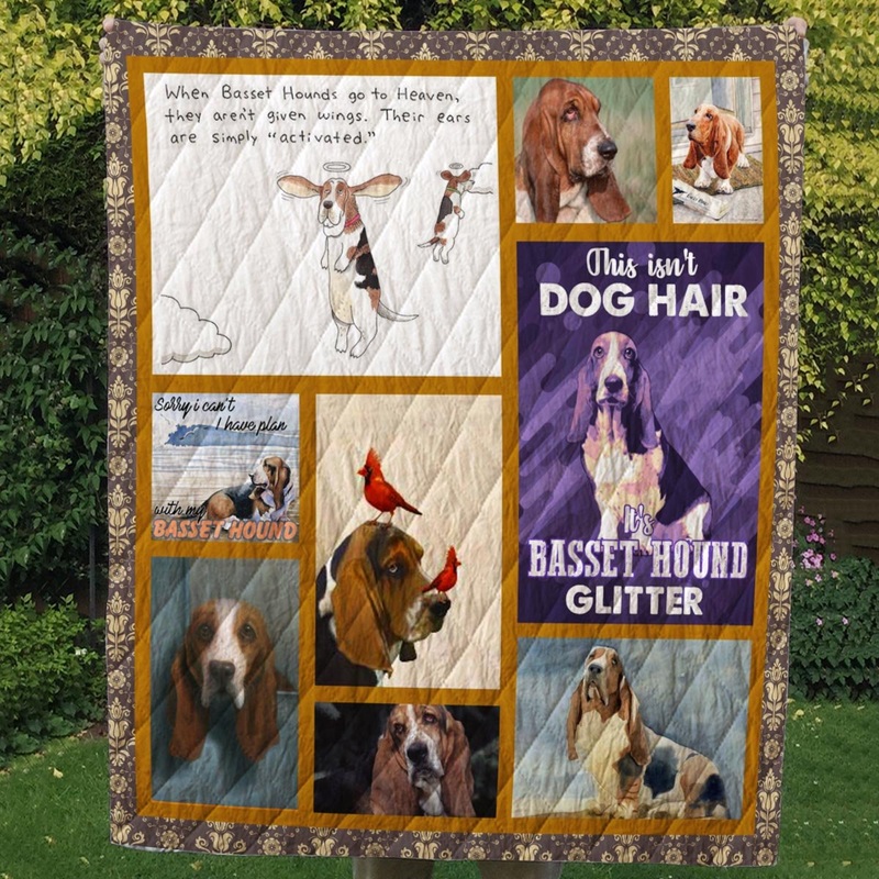 Angel Basset Hound CL10100020MDQ Quilt Blanket