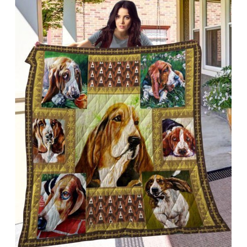 Basset Hound CL08110034MDQ Quilt Blanket