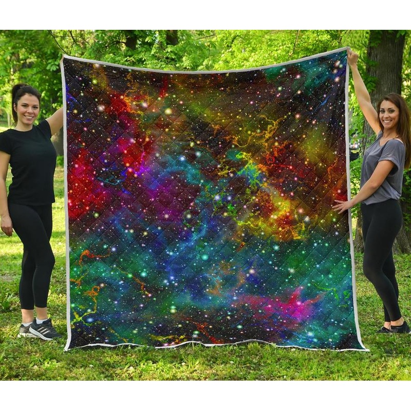 Abstract Colorful Galaxy Space CLH3110002Q Quilt Blanket