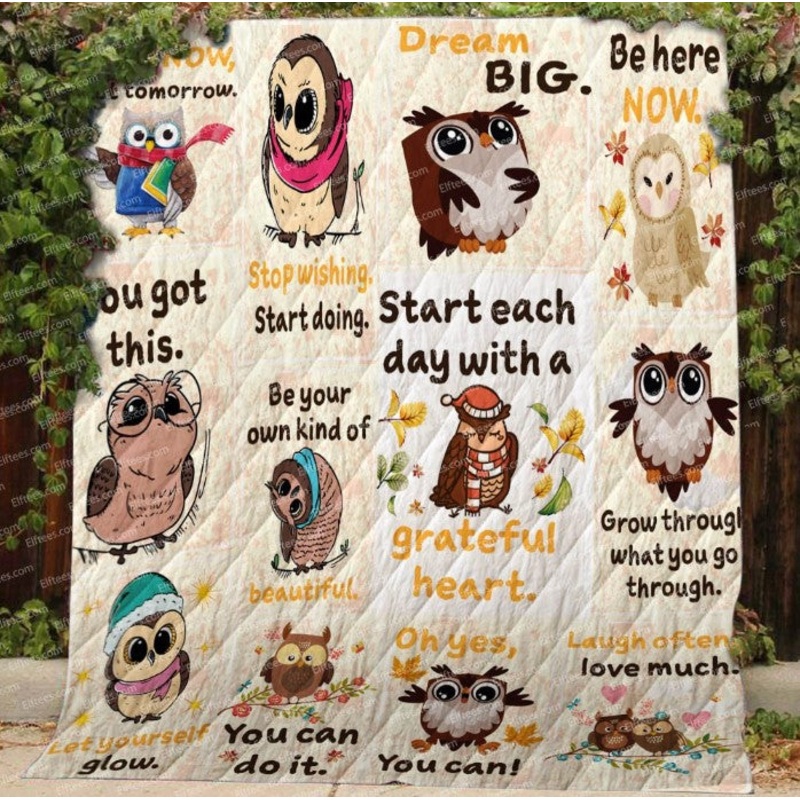Adorable Owl CLH091002Q Quilt Blanket