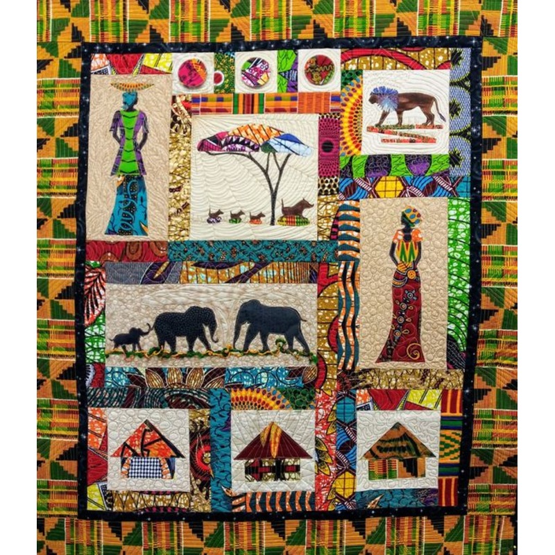 African CLA1210003Q Quilt Blanket