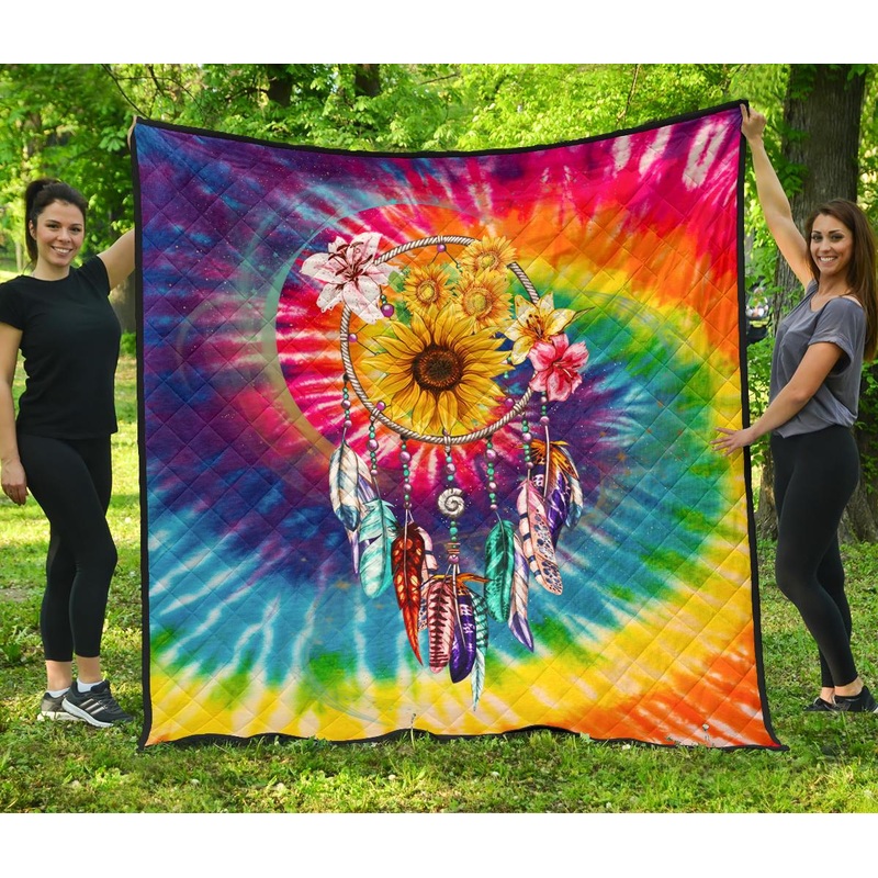 Sunflower Dreamcatcher Tie Dye CL07110257MDQ Quilt Blanket