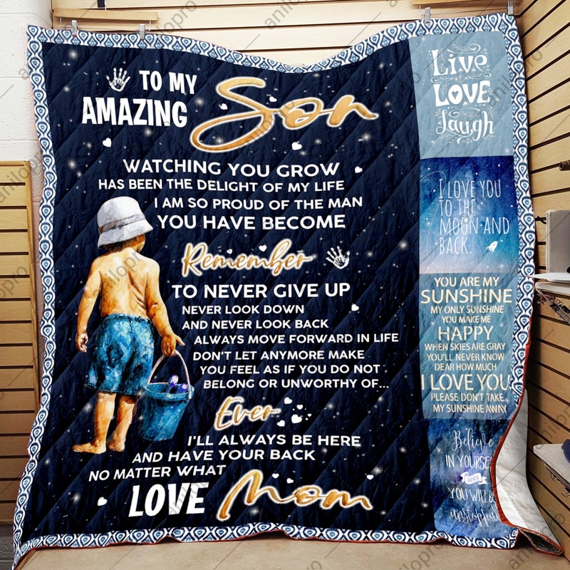 To My Son Mom CL01110547MDQ Quilt Blanket