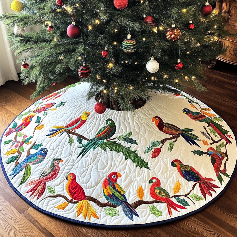 Parrot DAI231124144 Quilted Tree Skirt