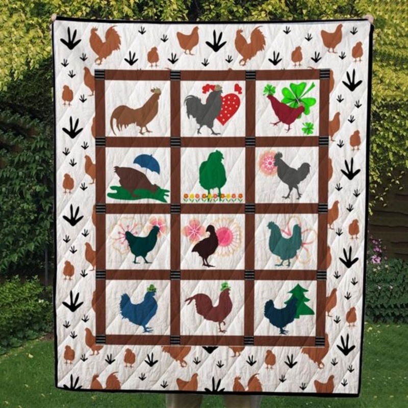 12 Months Of Chicken CLA0710001Q Quilt Blanket