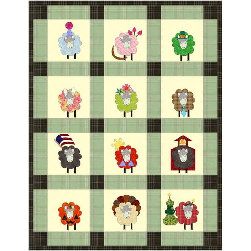 12 Months Sheep Holiday CLA2910002Q Quilt Blanket