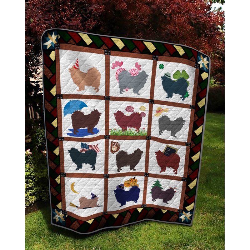 American Eskimo Dog TD12110294 Quilt Blanket