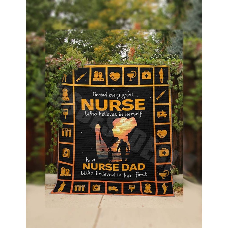 Behind Great Nurse CLT130607 Quilt Blanket