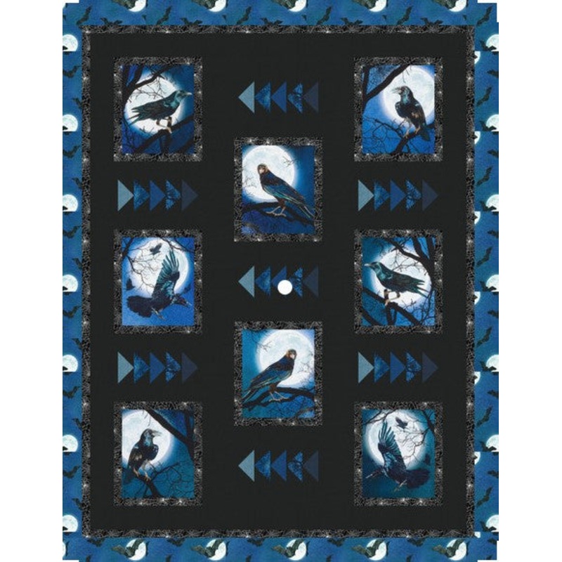Blue Halloween Raven CLA1810069Q Quilt Blanket