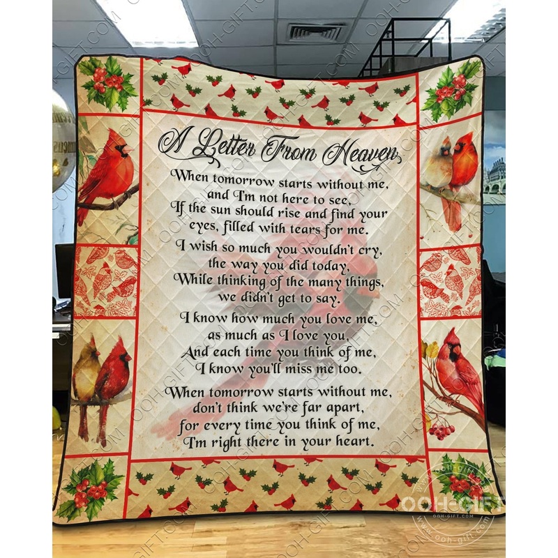 A Letter From Heaven Cardinal CL01110010MDQ Quilt Blanket