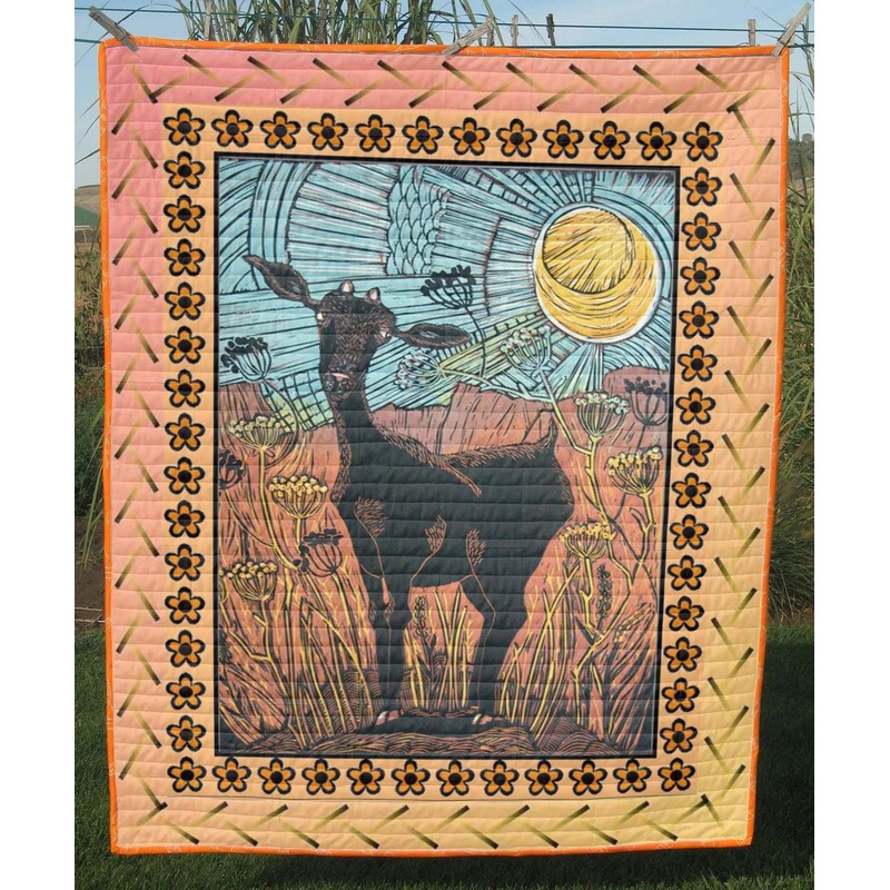 Abstract Black Goat CLT270601 Quilt Blanket