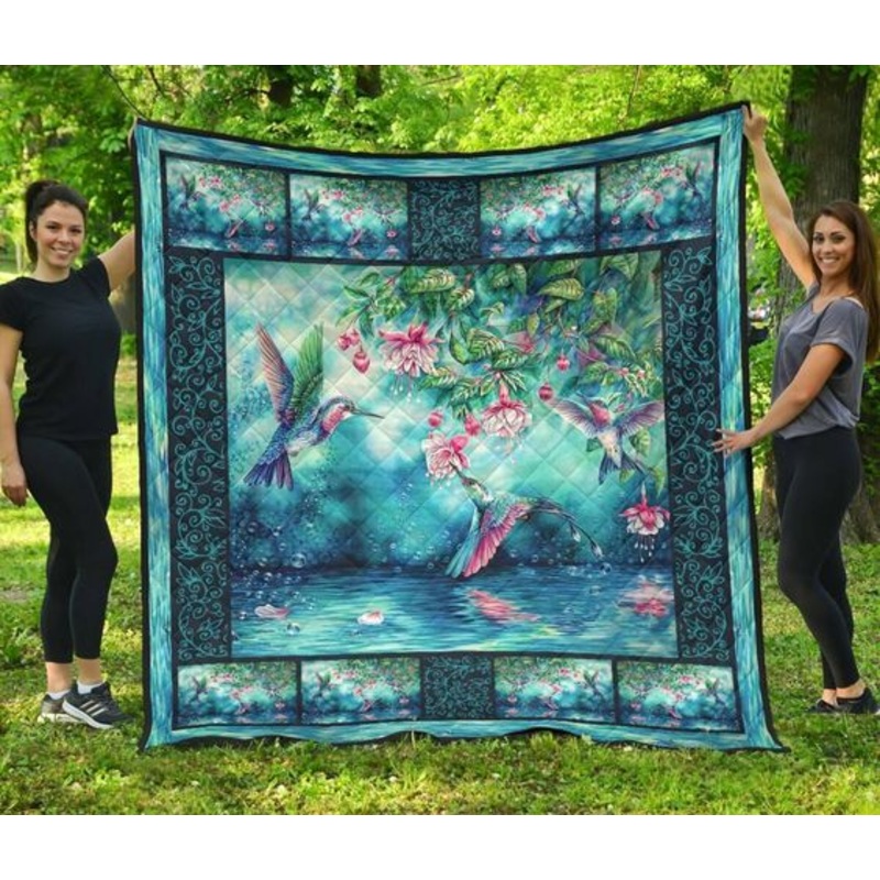 Blue Hummingbird CLA0810040Q Quilt Blanket