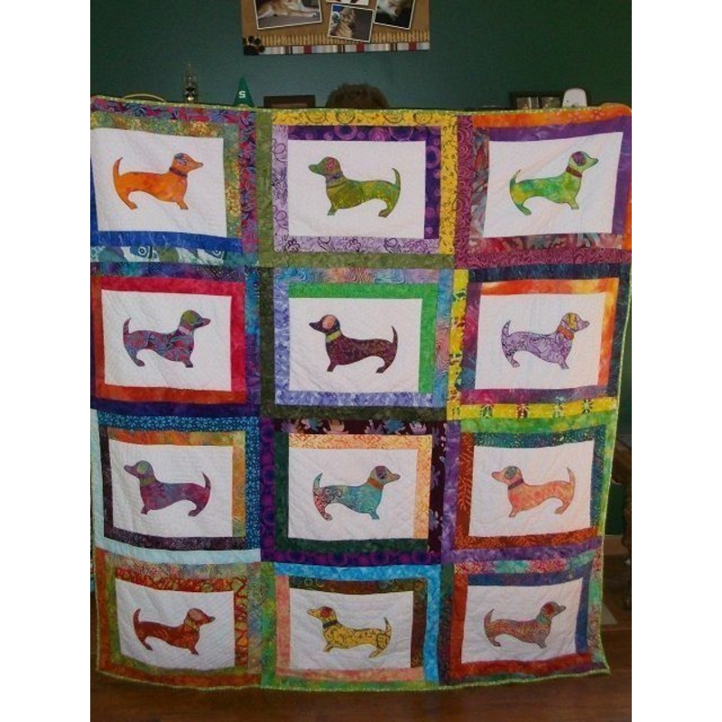 Batik Dachshund CLP250610 Quilt Blanket